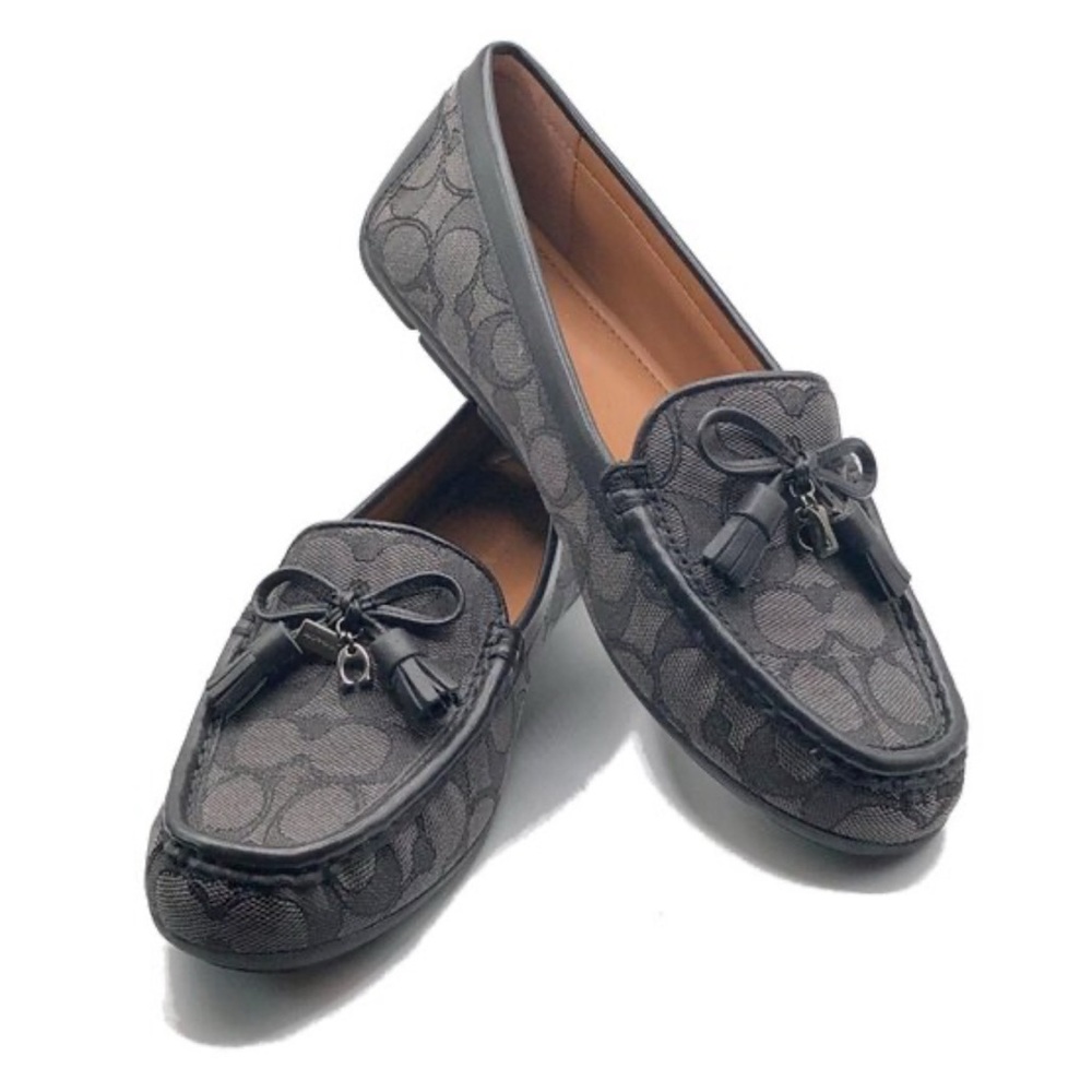 🔥HP🔥 COACH Moira Signature Jacquard Loafers Black/Coal - Size 7.5